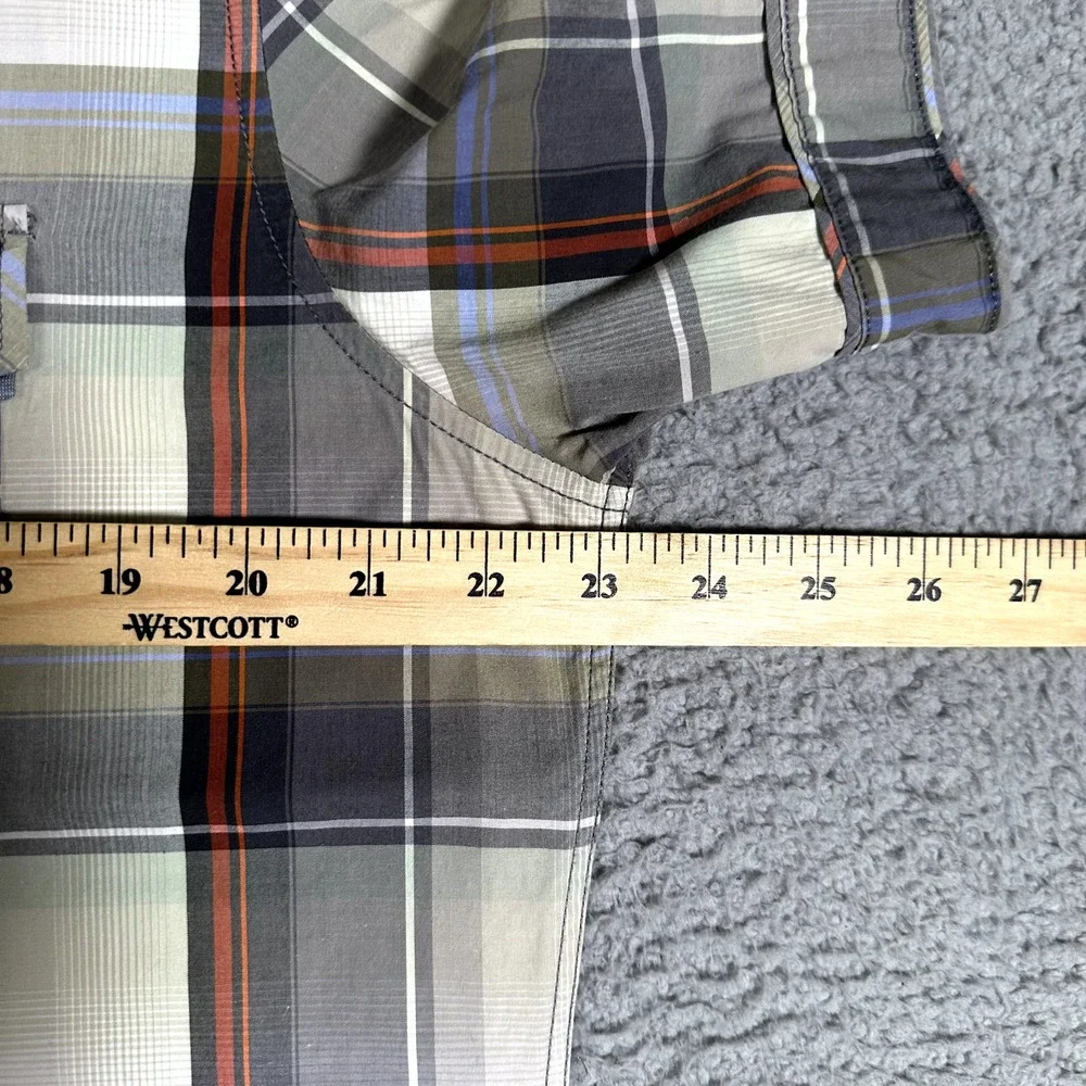 7 Diamonds Shirt Mens XL Plaid Casual Preppy Button Up Double Pocket Logo Cotton